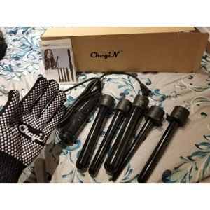 5 in 1 Curling Iron Wand Set with 5 Interchangeable Ceramic Barrels